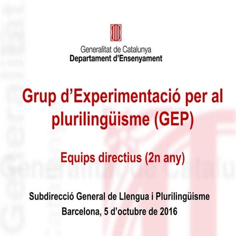 Sessió GEP per a equips directius de 2n any (Edició 2015-17)