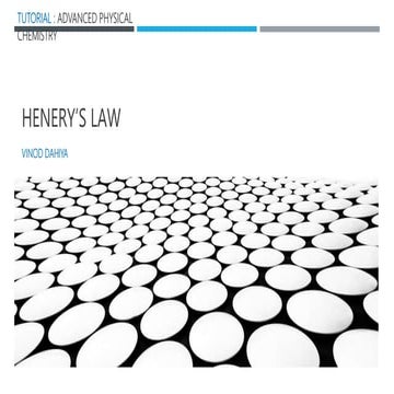 Henry Law, Its Limitation and Active Mass