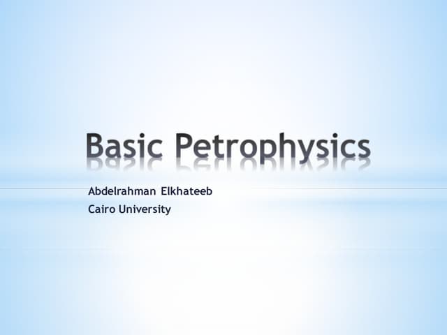 Basic Well Log Interpretation Pdf Geography Science