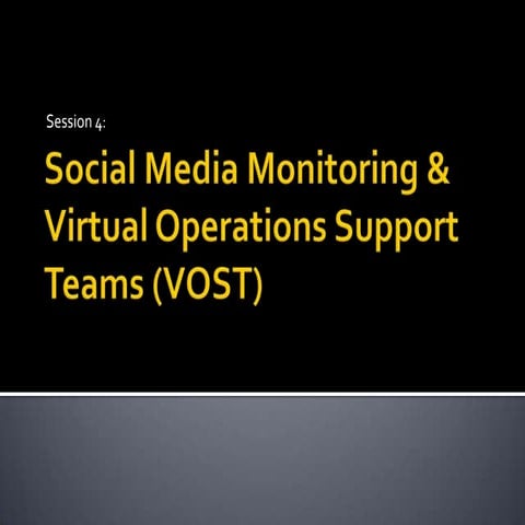 Session 4: Social Media Monitoring & VOST