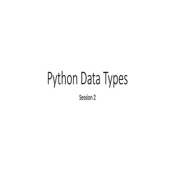 Learn more about the concepts of Data Types in Python | PPT