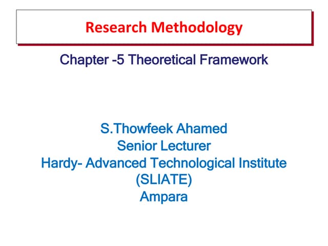 Chapter 6-THEORETICAL & CONCEPTUAL FRAMEWORK | PPT