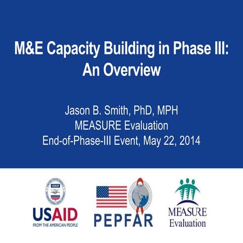 M&E Capacity Building in Phase III
