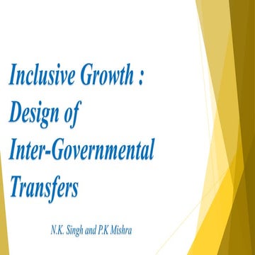 Session Six: Inclusive Growth Design Of Inter Governmental Transfers ...