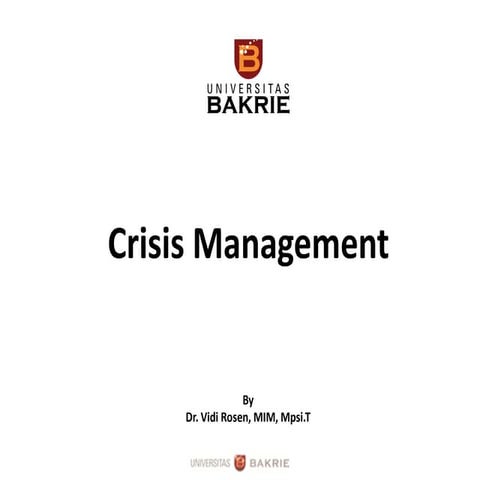 Crisis Management - The Basic | PDF