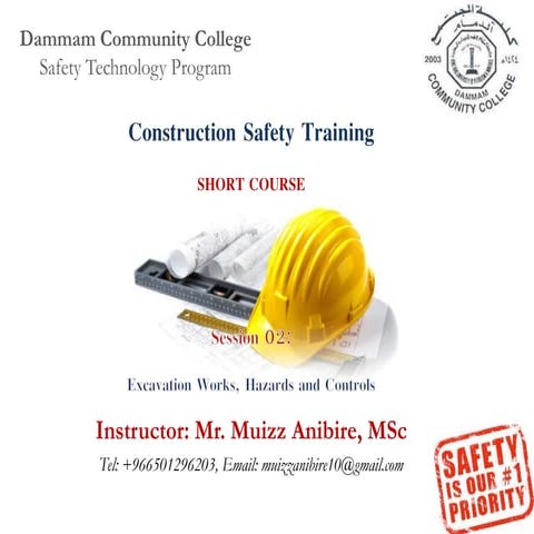 Construction Safety Training_Session 02_Excavation Works, Hazards and Controls 