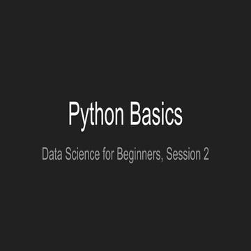 Session 02 python basics