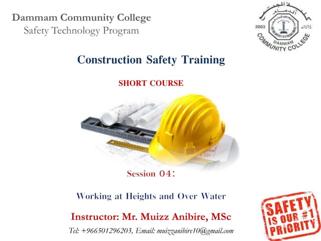 Construction Safety Training_Session 04_Working at Heights and Over Water