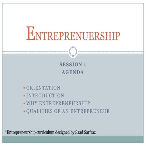 Entrepreneurship