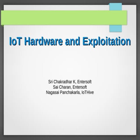 IoT Hardware Teardown, Security Testing & Control Design