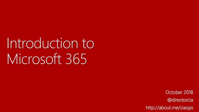 Introduction to Microsoft 365 Business