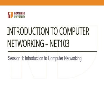 Session 1 Introdution To Computer Networking Pptx