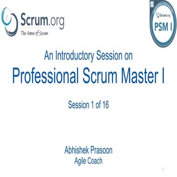 Session 1- PSM Exam Training Introduction