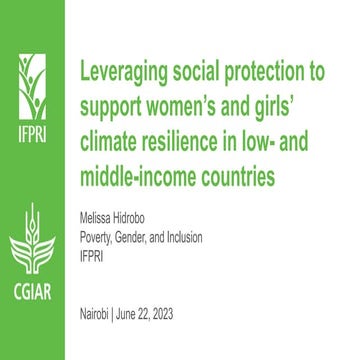 Leveraging Social Protection to Support Women's and Girls' Climate Resilience...