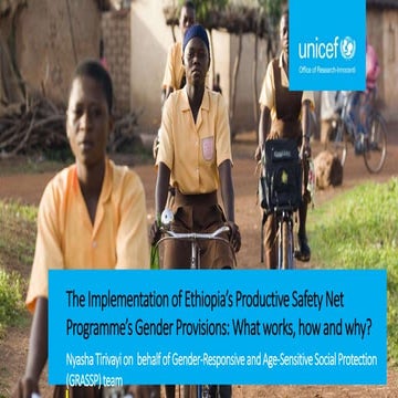 The Implementation of Ethiopia’s Productive Safety Net Programme's Gender Pro...