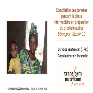 Compilation des données pendant la phase intermédiaire en préparation du proc...