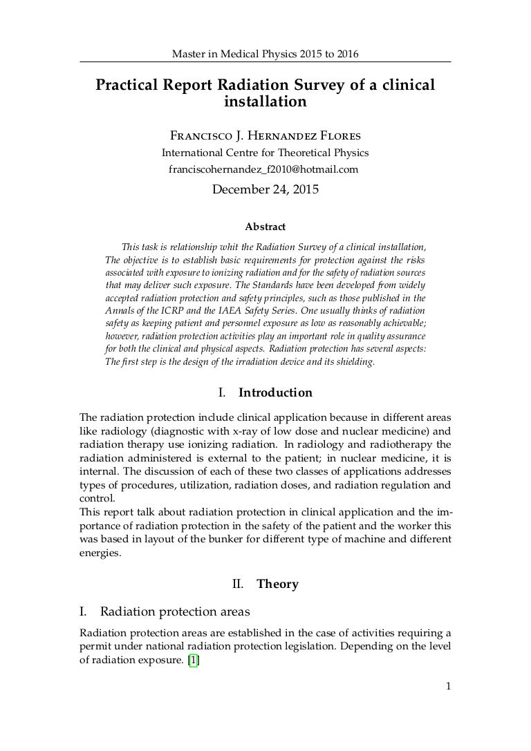 Session 10 radiation survey of a clinical installation