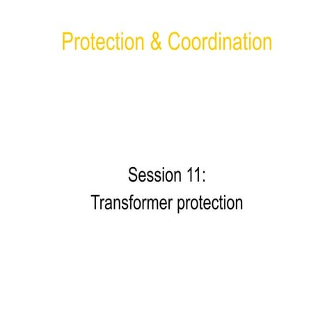 Transformers protection, an introduction