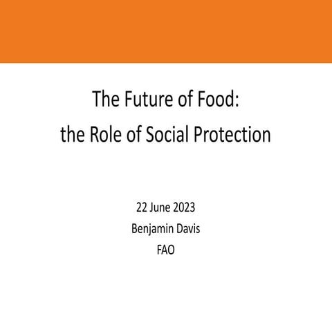 The Future of Food: the Role of Social Protection 
