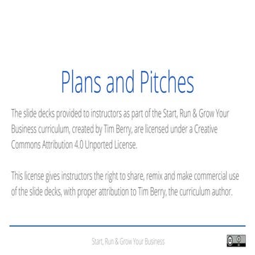 Session 12 plans and pitches