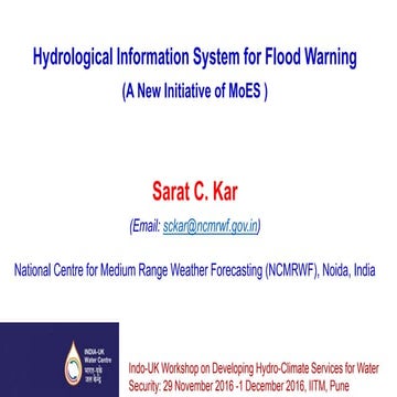 IUKWC Workshop Nov16: Developing Hydro-climatic Services for Water Security –...