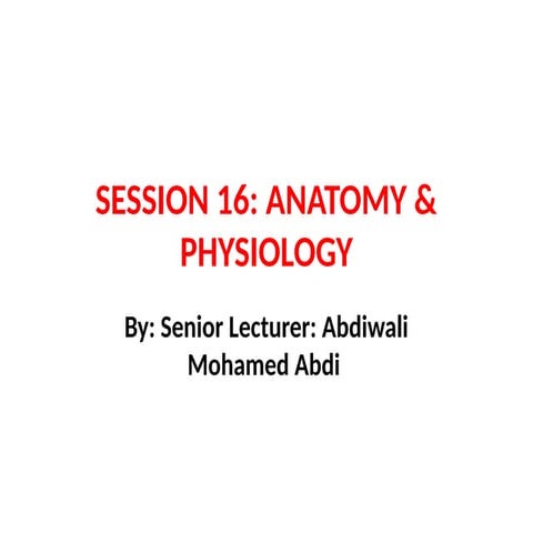 SESSION 16: ANATOMY & PHYSIOLOGY FOR HEALTH SCIENCE STUDENTS | PPTX