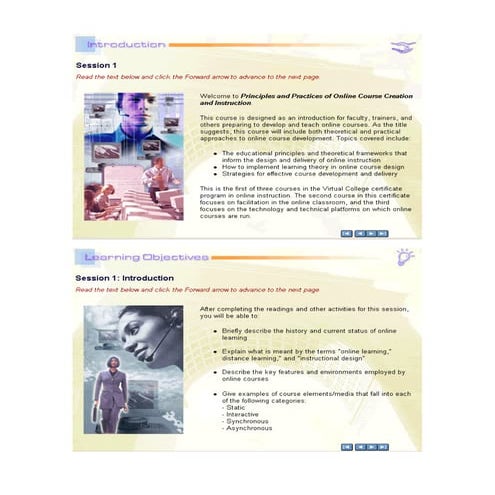 Principles and practices of online course 