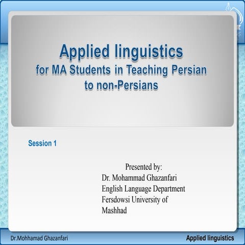 An Introduction to Applied Linguistics