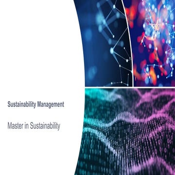 Sustainability Management - Introduction to Sustainability and History