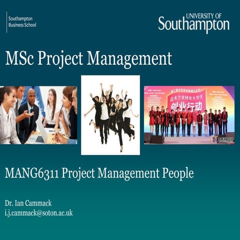 Human Factors in Project Management Session 1 projects are about people issue 1
