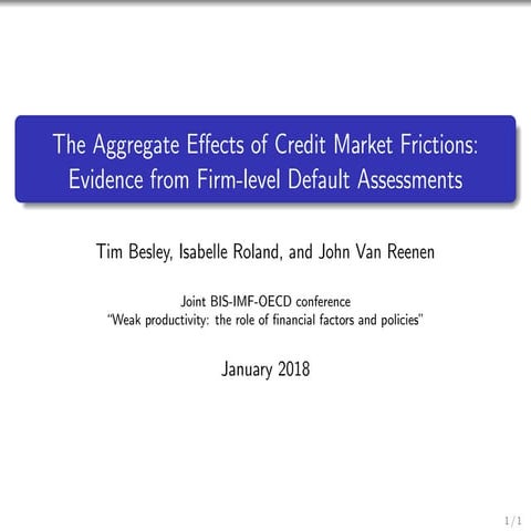 Isabelle Roland - The Aggregate Eects of Credit Market Frictions: Evidence f...