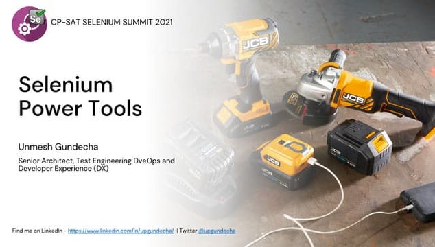Session on Selenium Powertools by Unmesh Gundecha