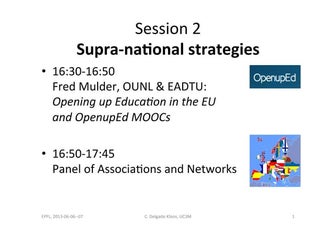 Session 2: "Supra-national Strategies" Panel of Associations and Networks (Eu...