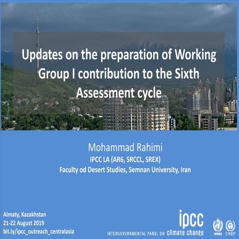 Academia - SESSION 2: Updates on the preparation of Working Group (WG) I cont...