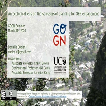 An Ecological Lens on the Stressors of Planning for OER Engagement 