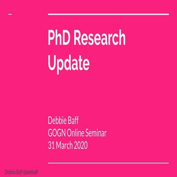 PhD Research Update 
