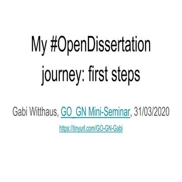 My #OpenDissertation Journey: First Steps