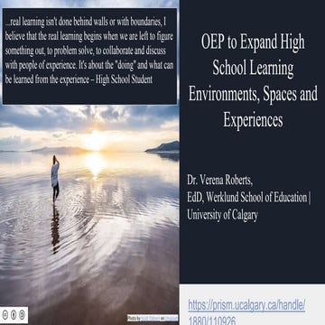 OEP to Expand High School Learning Environments, Spaces and Experiences