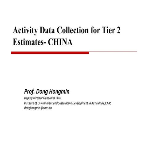 Activity data collection for Tier 2 estimates of livestock emissions in China