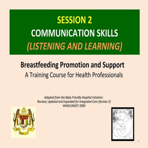 Session 2 Communication Skills with Practices In Breast Feeding