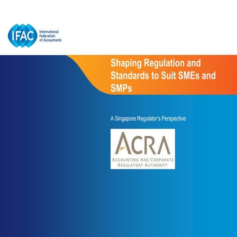 Julia Tay - Shaping Regulation and Standards to Suit SMEs and SMPs
