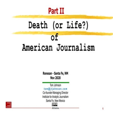 Death (or Live?) of American Journalism-Part 2