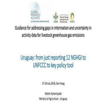 Activity data for livestock emissions - Uruguay. From reporting 12 NGHGI to U...