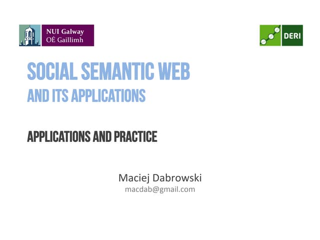 Applications of the Social Semantic Web