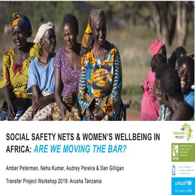 Social Safety Nets & Women's Wellbeing in Africa: Are we moving the bar?