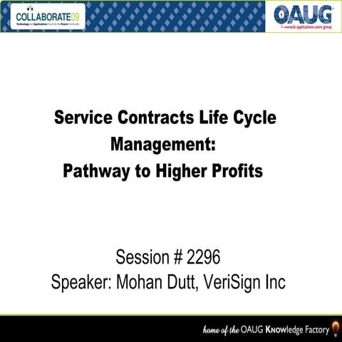 Service Contracts Lifecycle Management
