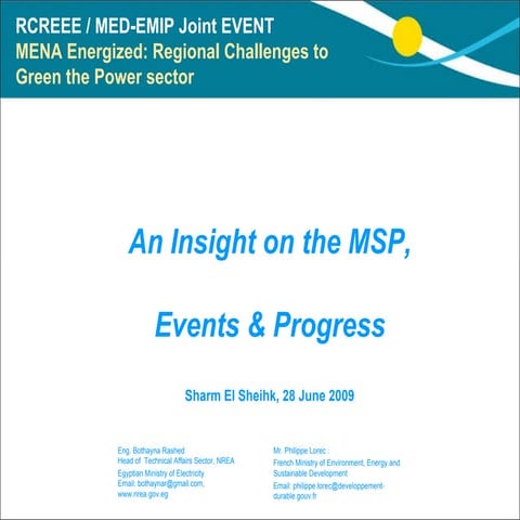 Session2 an insight on the msp events and progress_authored and_or presented ...