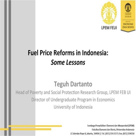 Fossil fuel subsidy reforms Indonesia and Thailand | PPTX
