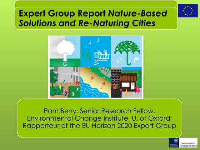 Expert Group Report: Nature Based Solutions and Re-Naturing Cities – Pam Berry