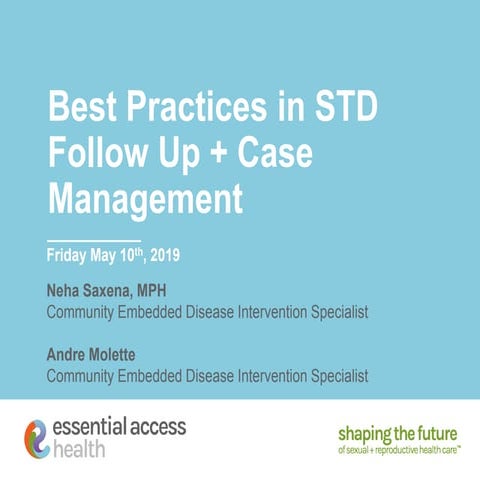 Best Practices in STD Follow Up and Case Management